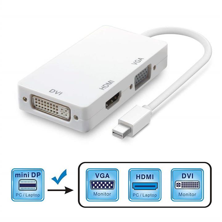 مبدل mini displayport به (combo) hdmi, vga, dvi